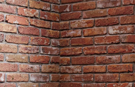 Old red brick wall