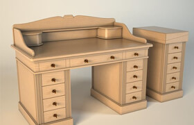 Writing desk C069B and Bizzotto Art cupboard Art: C062