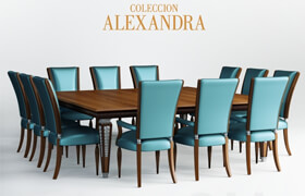 Table and chairs Coleccion Alexandra Deco