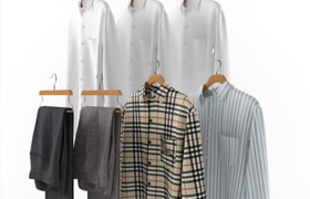 A set of men&#39;s clothes on hangers