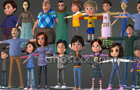 Cgtrader - TOON CHARACTER BUNDLE - 21 RIGGED CHARACTER 3D model