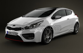 Hum3d - Kia Pro Ceed GT 2014 - Vray - 3D Model [3ds-c4d-fbx-lwo-max-obj-mb