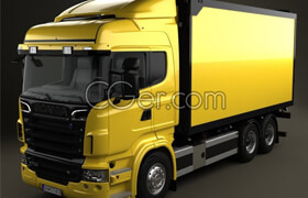 Hum3d - Scania R 730 Box Truck 2010 - Vray - 3D Model [3ds-c4d-fbx-lwo-max-obj-mb]