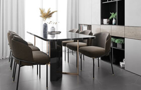 3D Model Dining Tables And Chairs Free Download By TranNghia