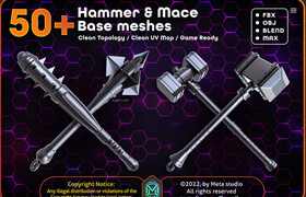 Artstation - 50 Wand BASE MESH - 3dmodel