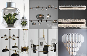 20套3dsky网站的灯具 - 吊灯模型合集