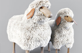 Wooden sheep stool
