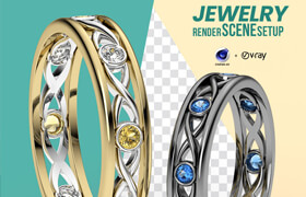 Artstation - Jewelry 3D Rendering Scene Setup for Cinema 4D with V-ray 5 - 模型