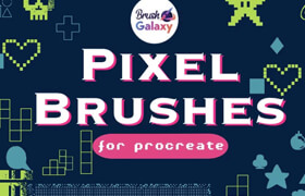 Brushgalaxy - Pixel Brush Pack Vol 2 For Procreate - 笔刷