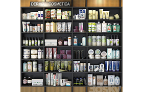 Cabinet with cosmetics for beauty salons or bathroom accesso