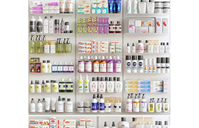 Showcase in a pharmacy with cosmetics 5
