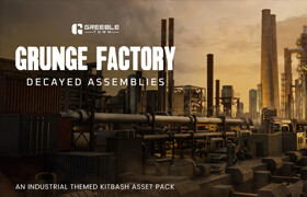 superhivemarket - Grunge Factory Decayed Assemblies - Industrial Kitbash Greeble Assets