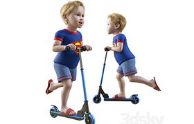 Child on scooter