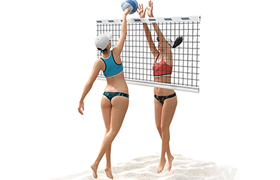 Girls playing beach volleyball 2
