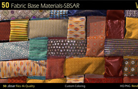 Flippednormals - 50 Fabric Materials-sbsar-4k-custom colors-Vol2 - 材质