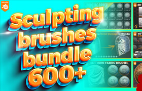 Superhivemarket - 600 + Blender Sculpting Brushes - Asset Browser [09.02.2025 Update] - 笔刷