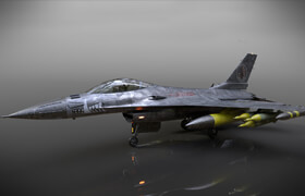 Artstation - F-16 Falcon Fighter Mastering Plasticity 3D 1.4 2024