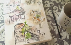 Udemy - Urban Sketching Quiet Cafe Moments