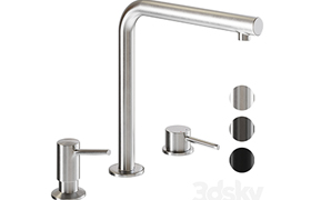 Omoikiri Nara mixer with Omoikiri OM-02 dispenser