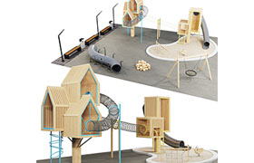 modern wooden playground