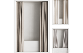 Double shower curtain with hidden ceiling cornice