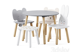Table and Animal Kids Chair by jabadabado