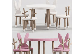 Wooden Table Chair Set for kids 2