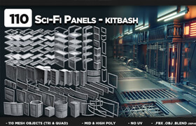 Artstation - 110 Sci-Fi Panels - KITBASH - VOL 07