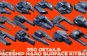 Artstation - SPACESHIP Hard Surface KITBASH 350 DETAILS