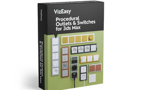 VizEasy Procedural Outlets & Switches for 3ds Max PRO - max一键添加插座面板插件