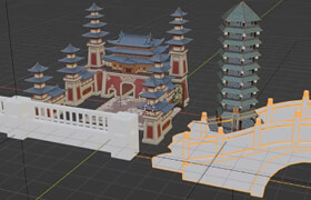 500 Blender Chinese Ancient Style Asset Library - 模型
