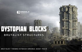 Dystopian Blocks - Brutalist Structures Kitbash Buildings