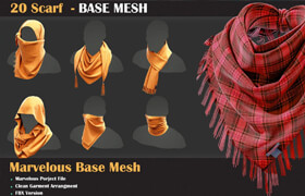 Flippednormals - 20 Scarf BASE MESH - VOL 12 - 模型