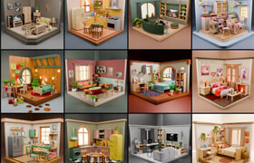 CGTrader - Isometric Rooms Collection - blender 模型