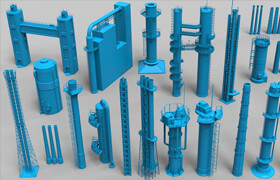 Artstation - Factory Tubes - 24 Pieces - 模型