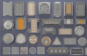 Artstation - Industrial Kitbash 6 - 35_pieces - 模型