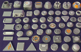 Artstation - Industrial Kitbash 7 - 65 pieces - 模型