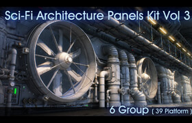 Superhivemarket - Sci-Fi Architecture Panels Kit Vol 03 - 模型
