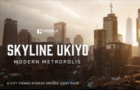Superhivemarket - Skyline Ukiyo Modern Metropolis - Modern Cities Kitbash Greeble Assets - 模型