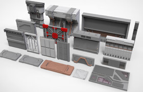 Renderhub - Sci-Fi Architecture Kitbash 35 3D Models