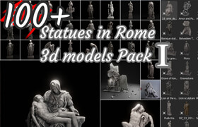 Superhivemarket - 100+ Scaned Famous Statues in Rome 3D Models Pack - 模型