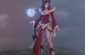 Artstation - Ahri Character Modeling - Blender 3.0 - Full Process video & 3D model