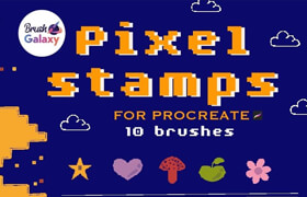 Brushgalaxy - Pixel Stamp Set for Procreate