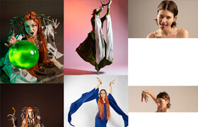 Cubebrush系列的4套人物姿势和服装参考照片素材