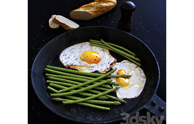Scrambled eggs with asparagus