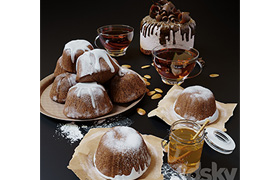 Cupcakes, honey and tea