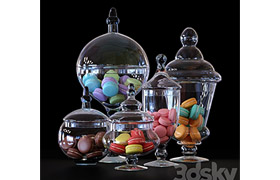 CYS Glass Candy Buffet Jar and Macaroons