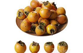 Persimmon kinglet on a platter