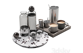 128 eat and drinks decor set 02 coffee and water kit 02