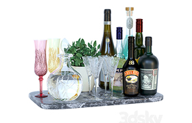 Home bar alcohol collection